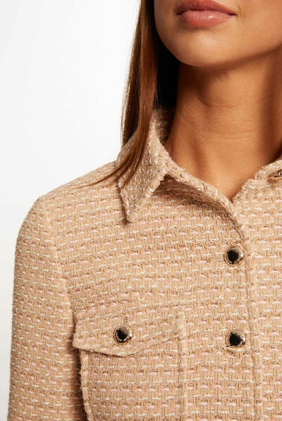 Veste droite boutonnée multico femme