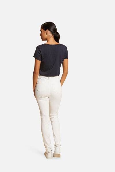 T-shirt manches courtes à inscription marine femme