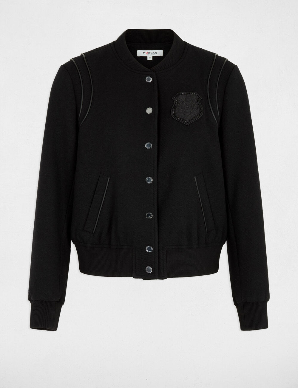 Blouson manches longues noir femme