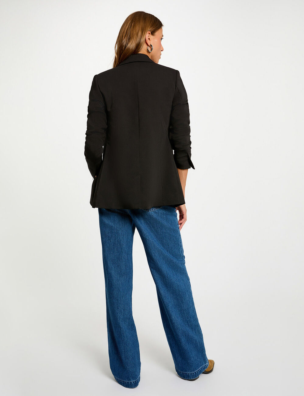 Veste ajust&eacute;e manches longues noir femme