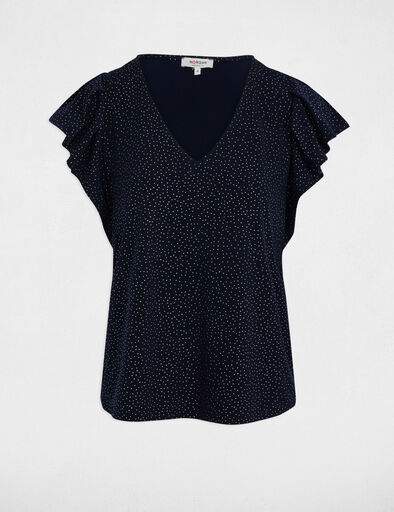 T-shirt manches courtes bleu marine femme