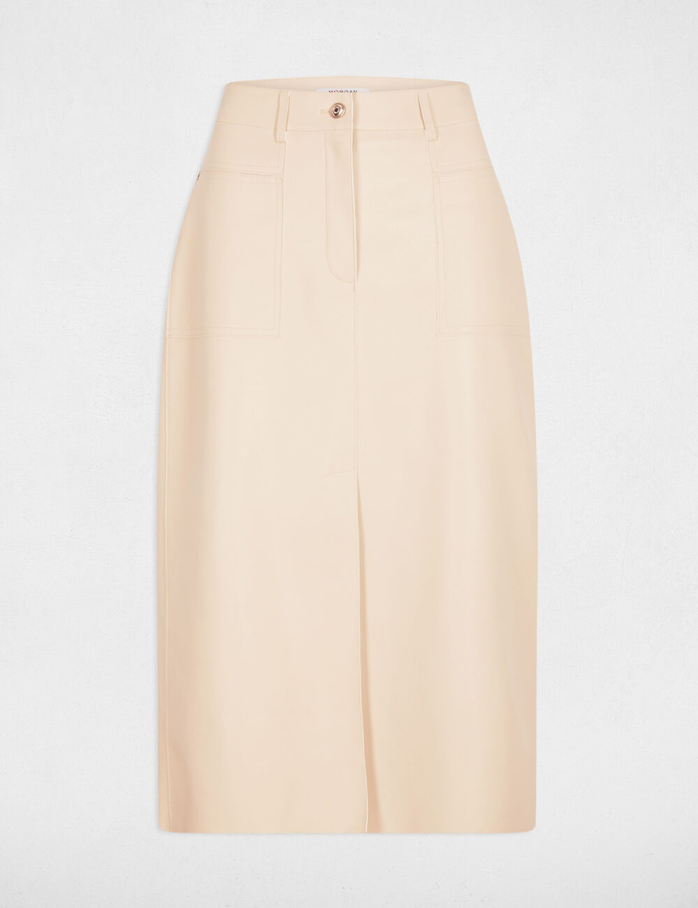Jupe crayon ajust&eacute;e creme femme