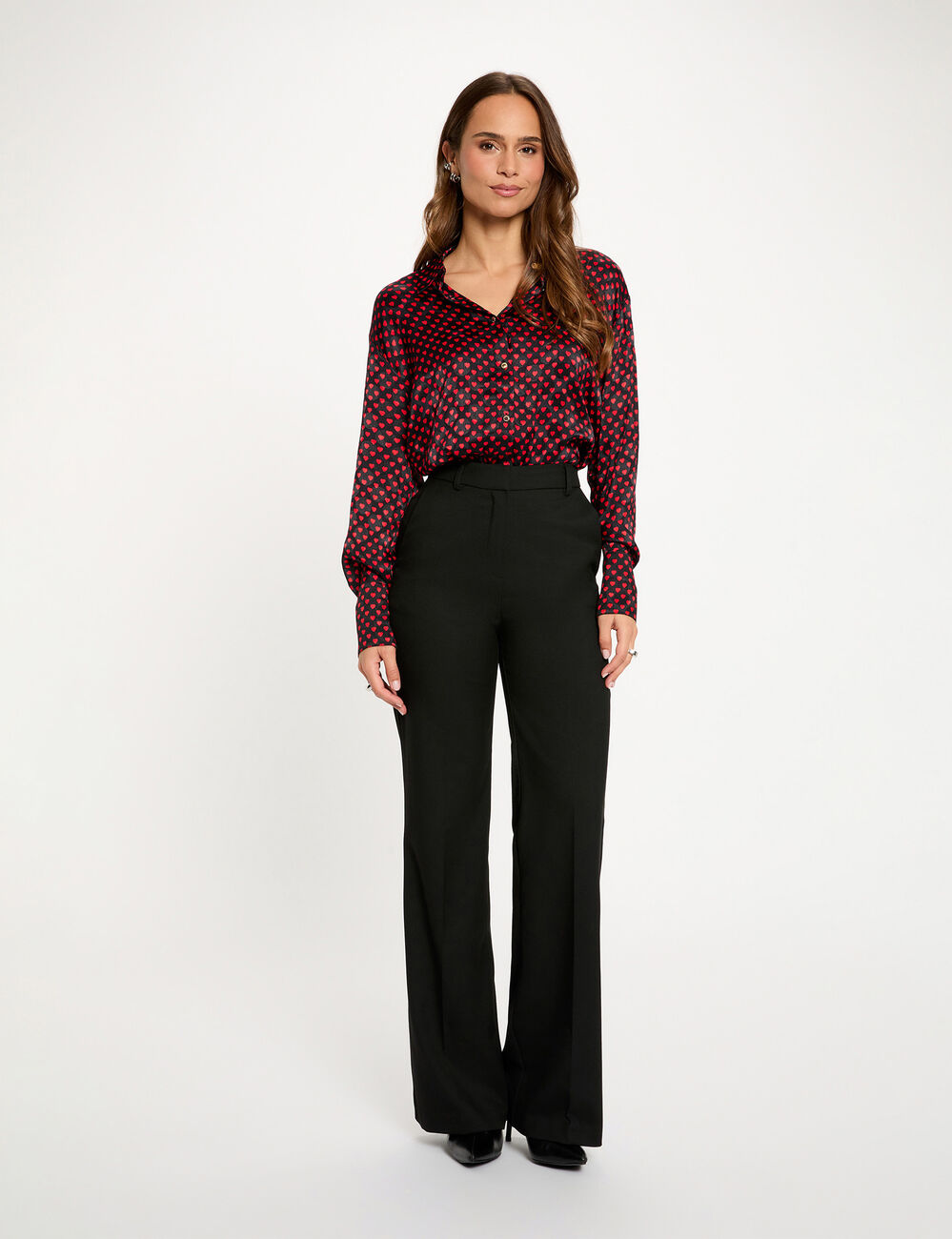 Chemise col &agrave; revers multicolore femme