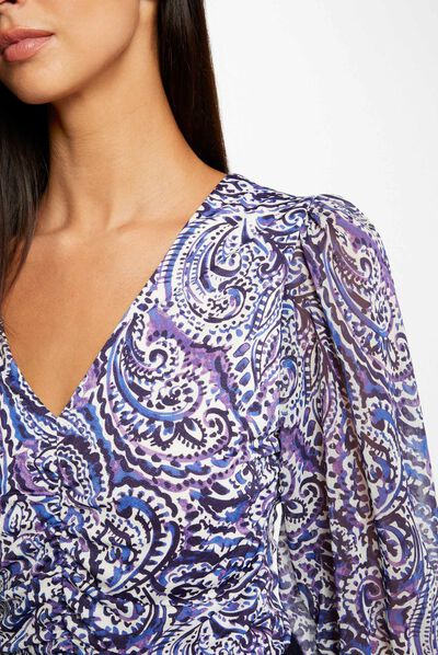 T-shirt manches courtes imprimé multico femme