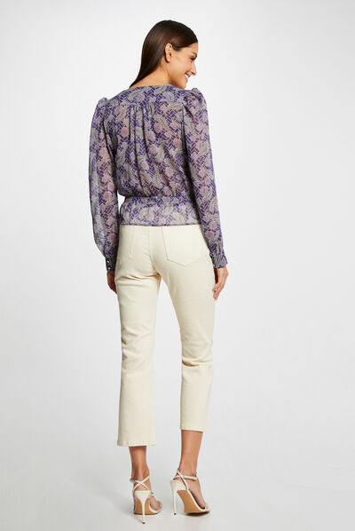 Blouse manches longues imprimée multico femme