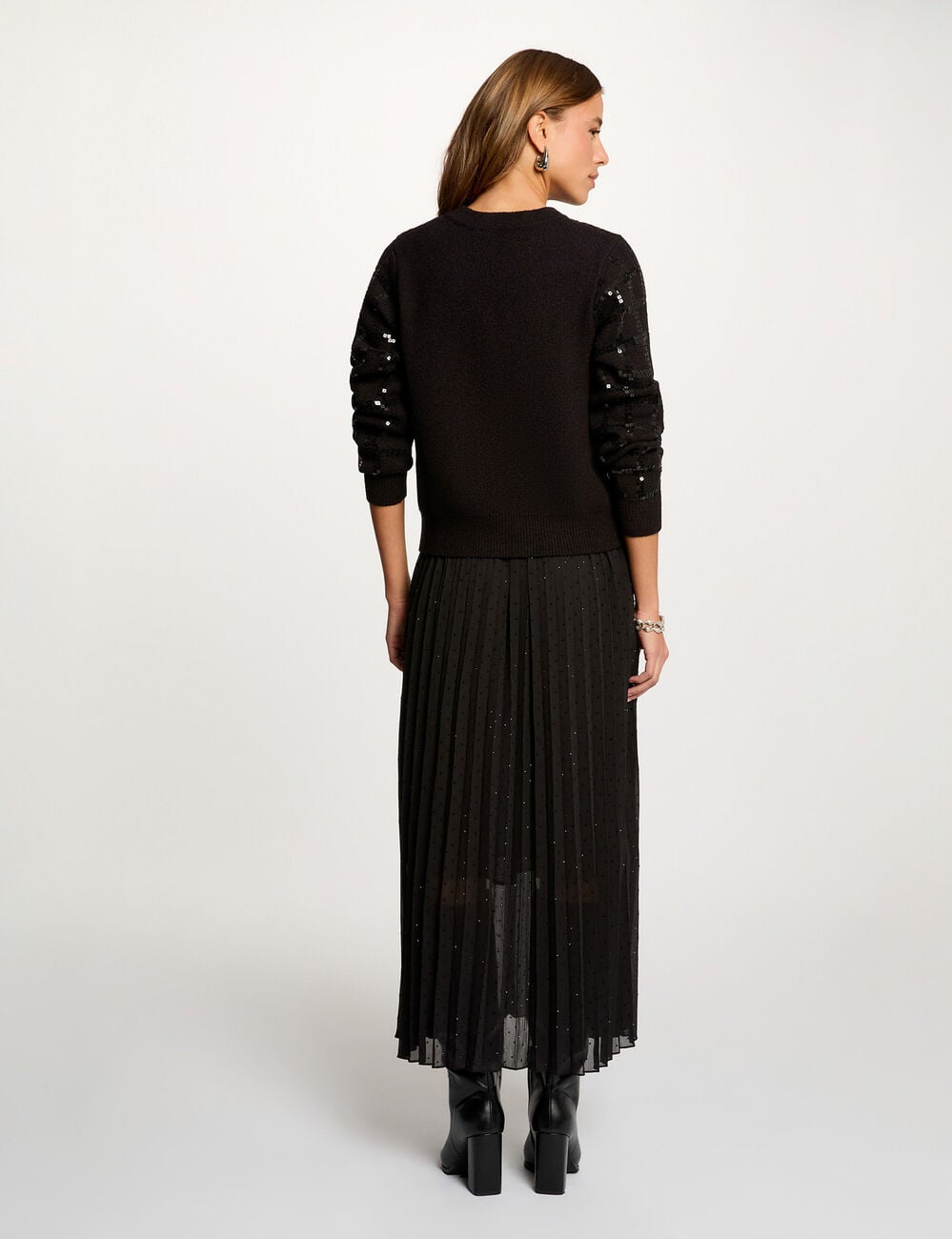 Veste ajust&eacute;e &agrave; sequins noir femme