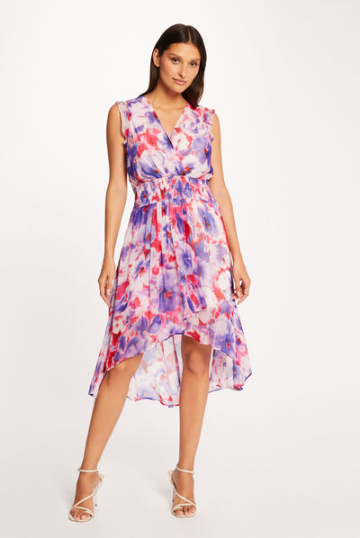 Robe droite sans manches imprimé floral multico femme