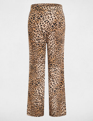 Pantalon large imprimé multicolore femme