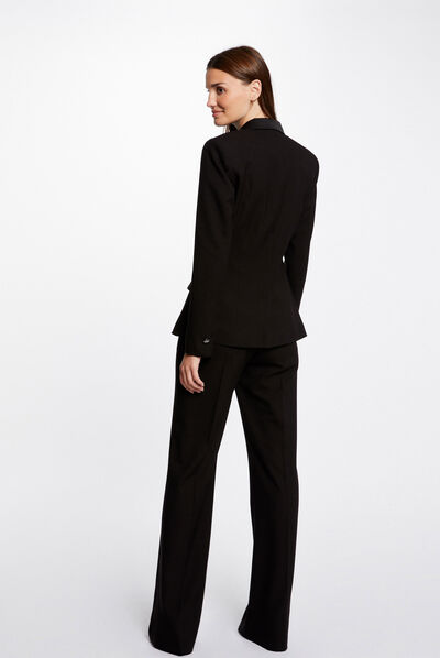 Veste smoking cintr¿e col satin noir femme