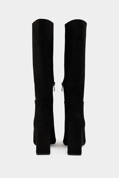 Bottes à talons et bouts pointus noir femme