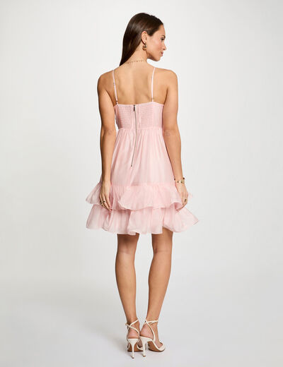 Robe courte en tulle rose pastel femme