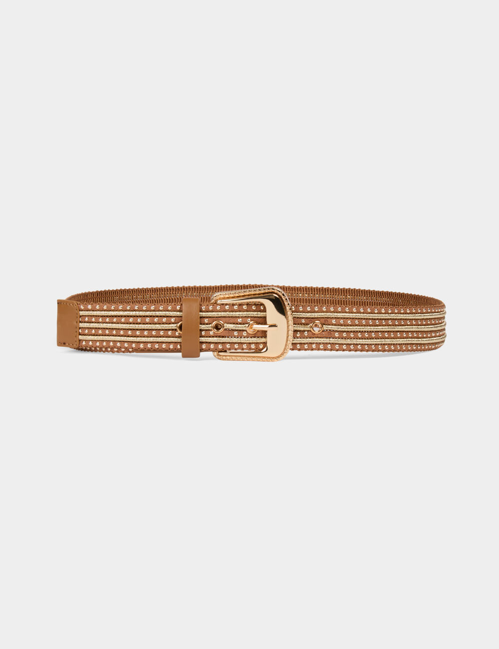 Ceinture à clous camel femme