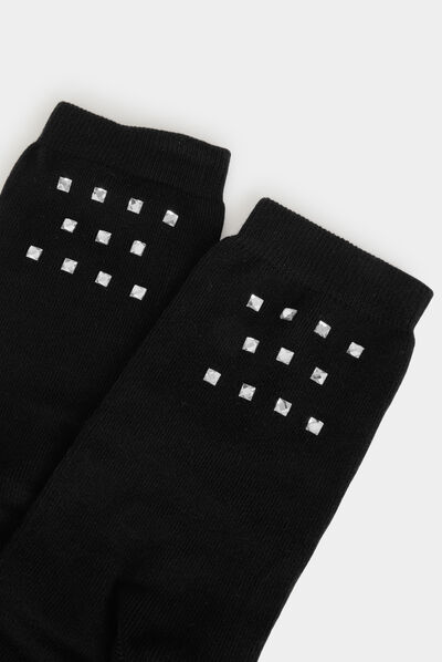 Boîte 4 paires chaussettes argente femme