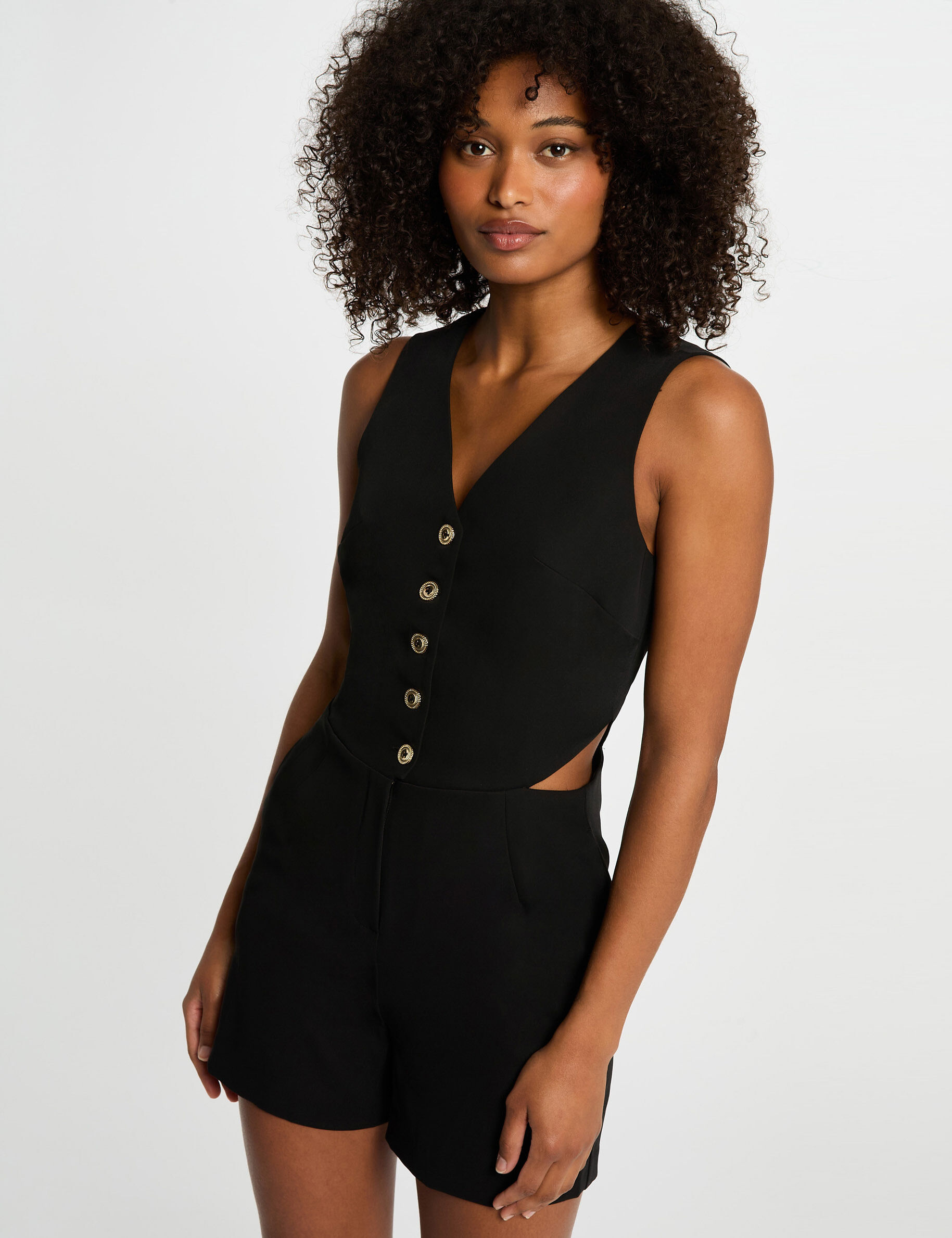 Combishort sans manches noir femme - Morgan - Modalova