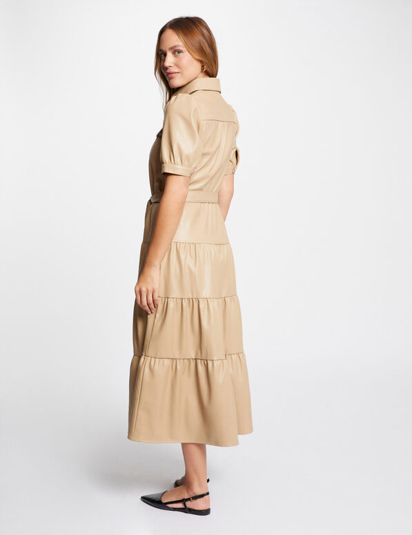 robe longue simili cuir camel femme Robe longue simili cuir camel femme