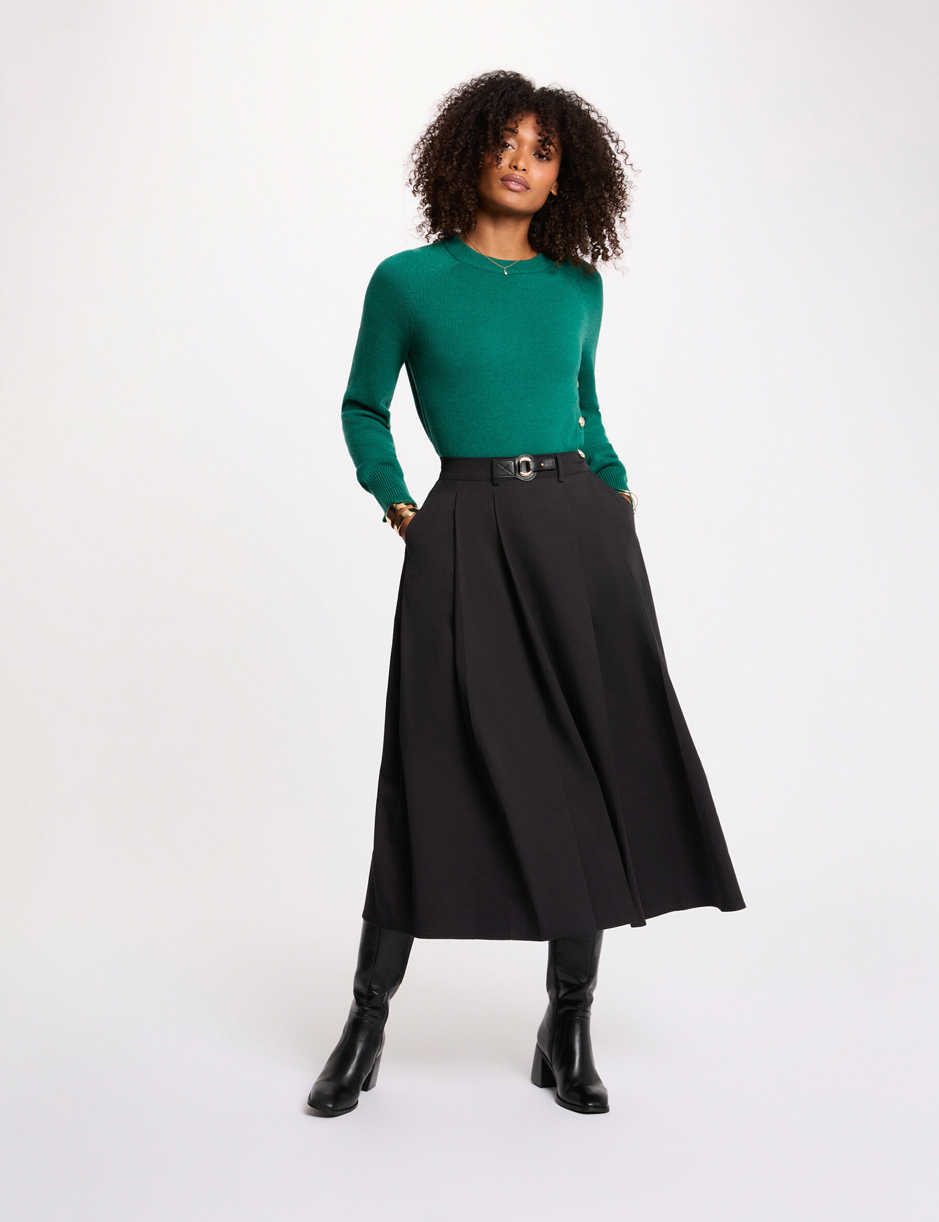 Jupe évasée taille haute femme - vue 2