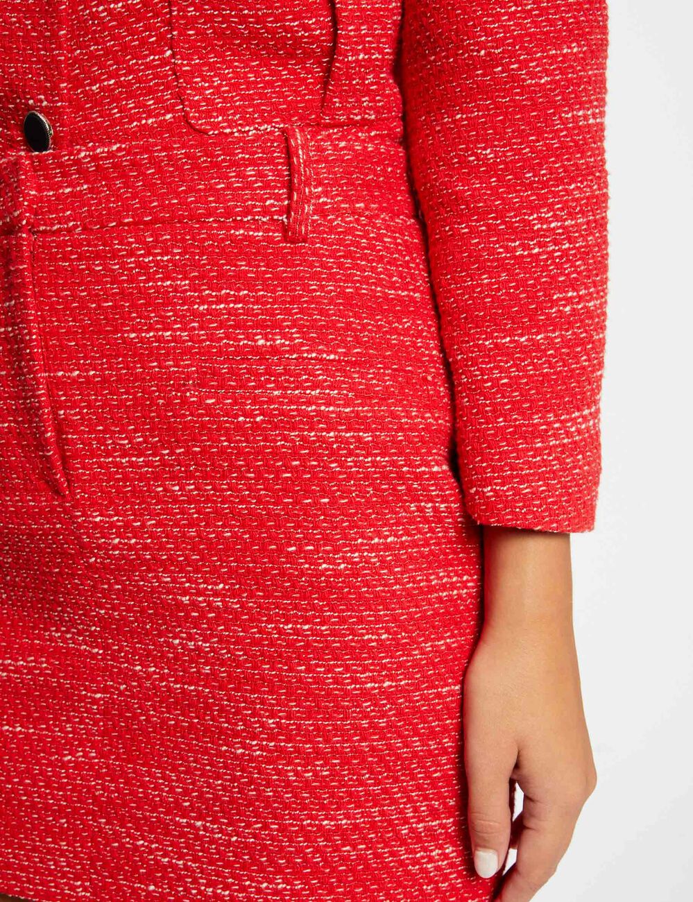 Jupe droite courte rouge femme