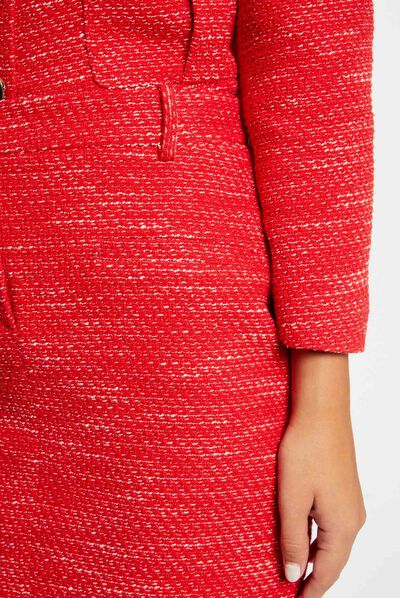 Jupe droite courte rouge femme