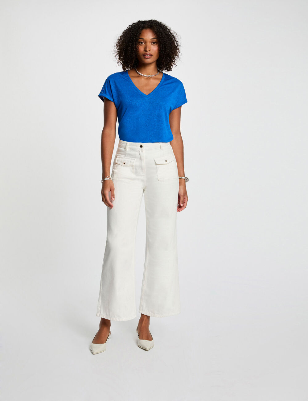 T-shirt manches courtes bleu electrique femme
