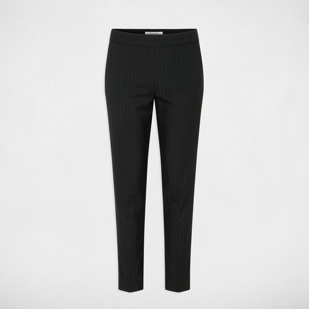 Pantalon slim 7/8 noir femme