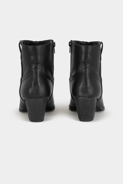 Bottines métallisées à talons noir femme