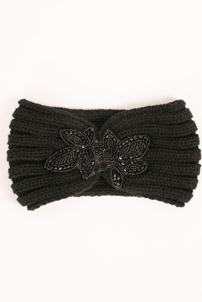Bandeau avec détail en perles noir femme