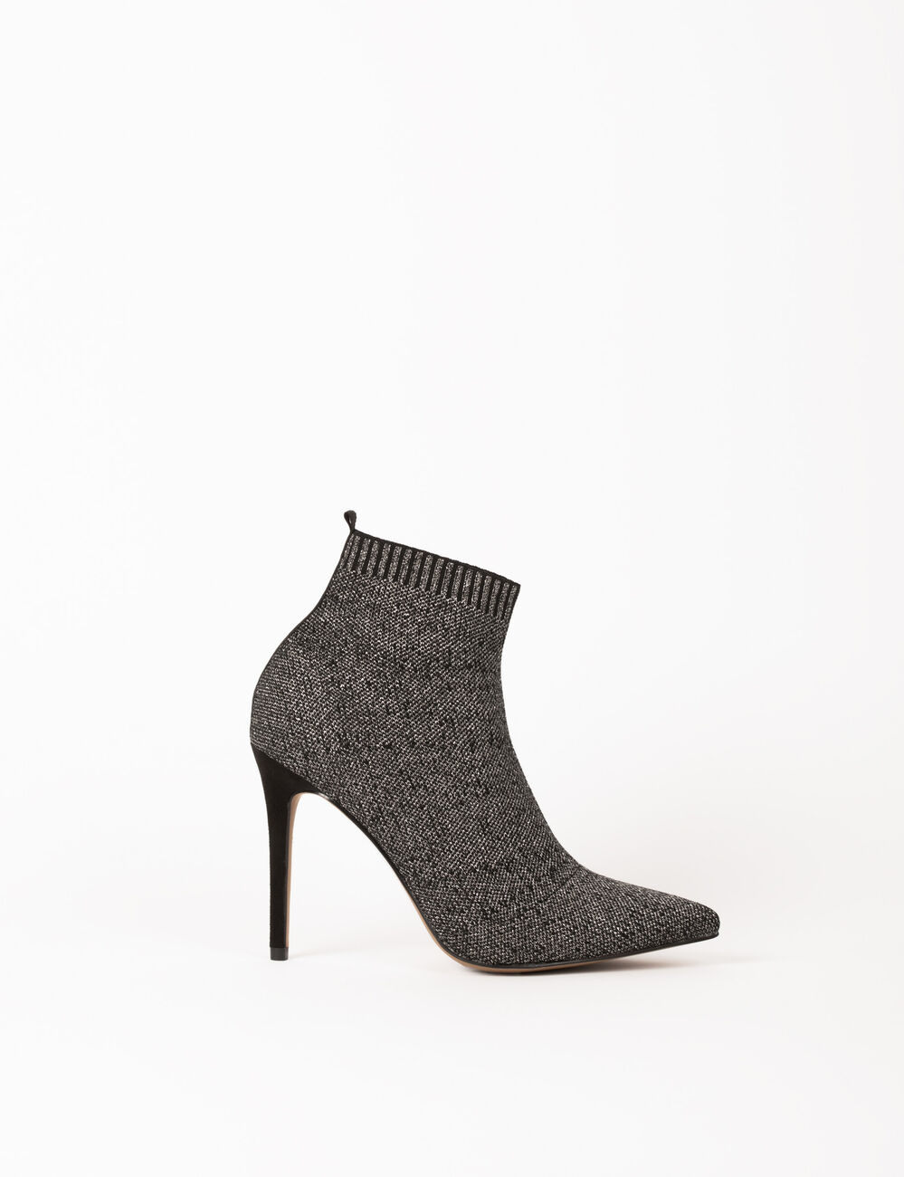 Bottines &agrave; talons aiguilles argente femme
