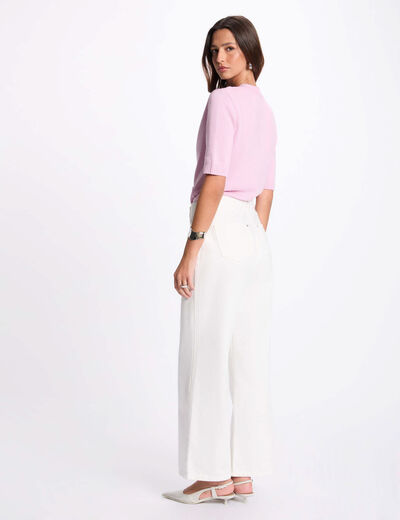 Gilet manches 3/4 rose pastel femme