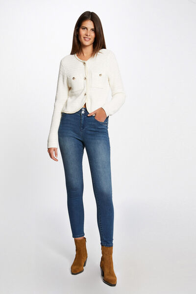 Jeans slim avec détails bijoux jean stone femme