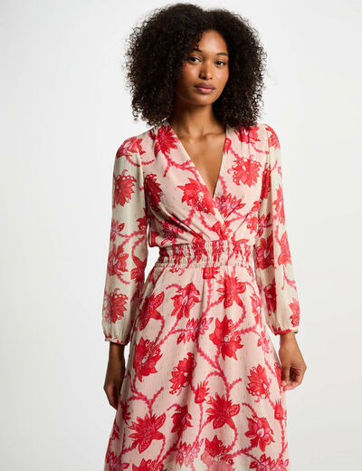 Robe &eacute;vas&eacute;e imprim&eacute;e multicolore femme