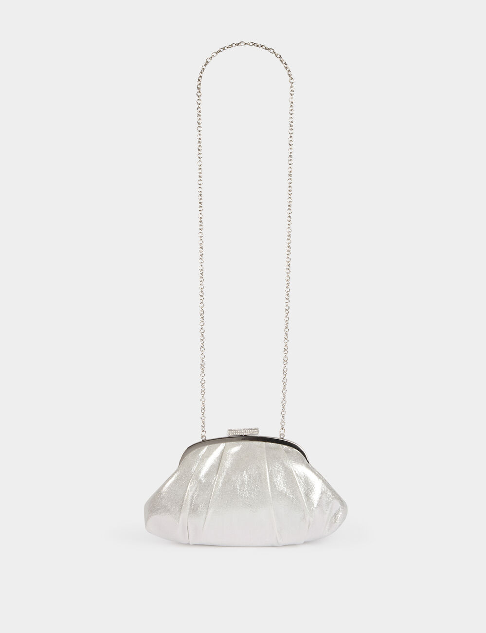 Pochette similicuir couleur argent femme