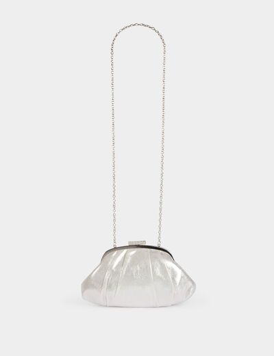 Pochette similicuir couleur argent femme