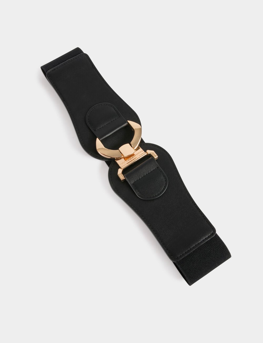 Ceinture large similicuir noir femme