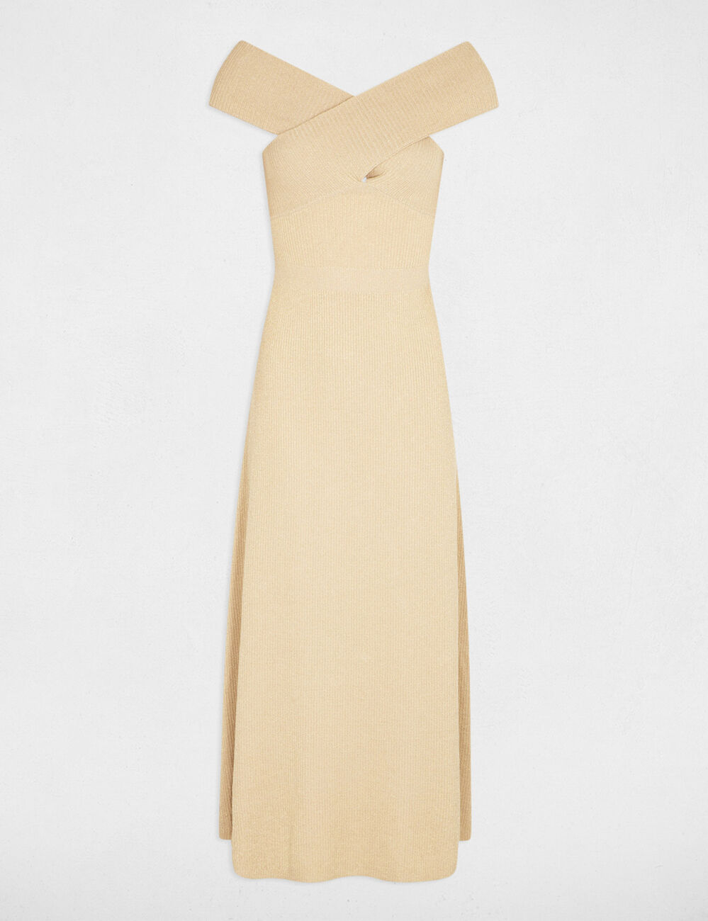 Robe tricot longue trapèze dore femme