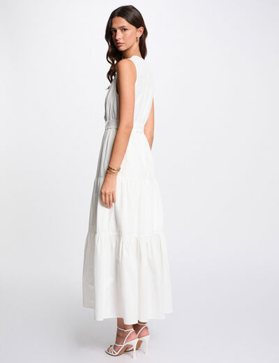 Robe longue droite blanc femme