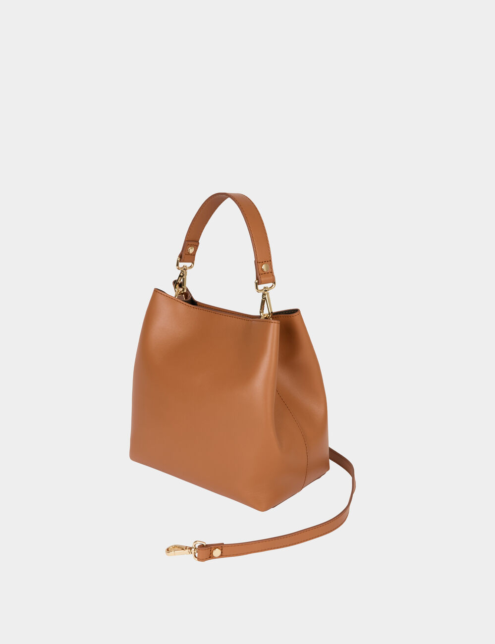 Sac sceau en cuir camel femme