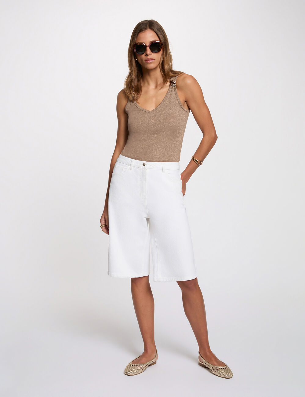 D&eacute;bardeur cintr&eacute; col v taupe femme