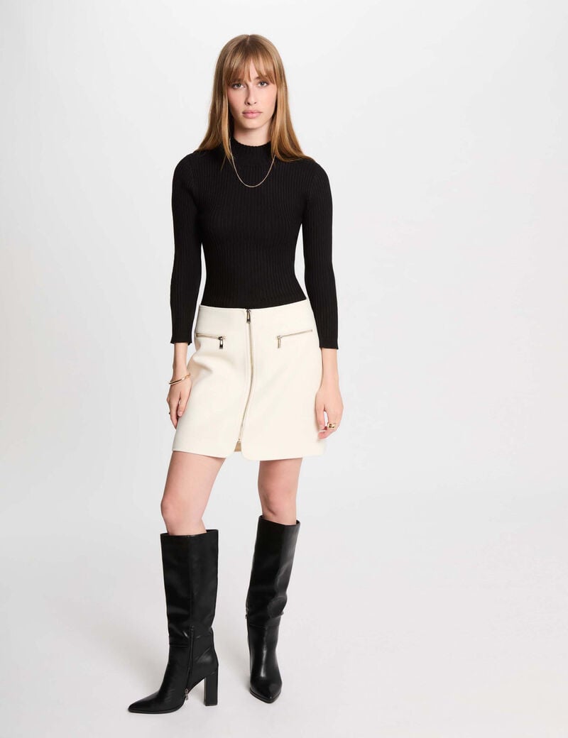 pull col montant dos dentelle noir femme Pull col montant dos dentelle noir femme