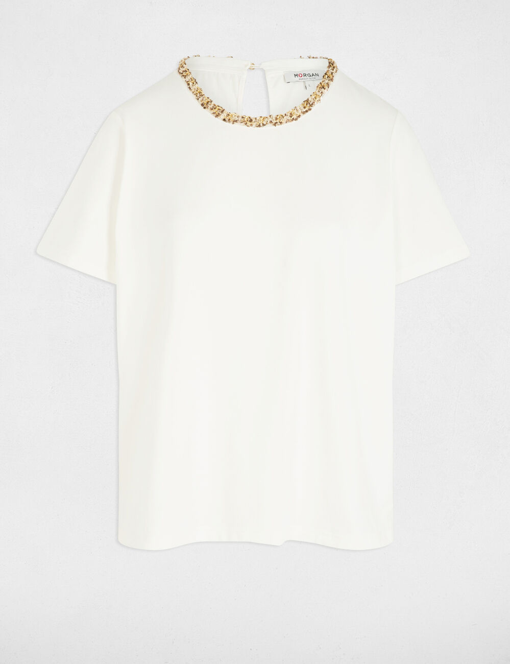 T-shirt manches courtes blanc femme