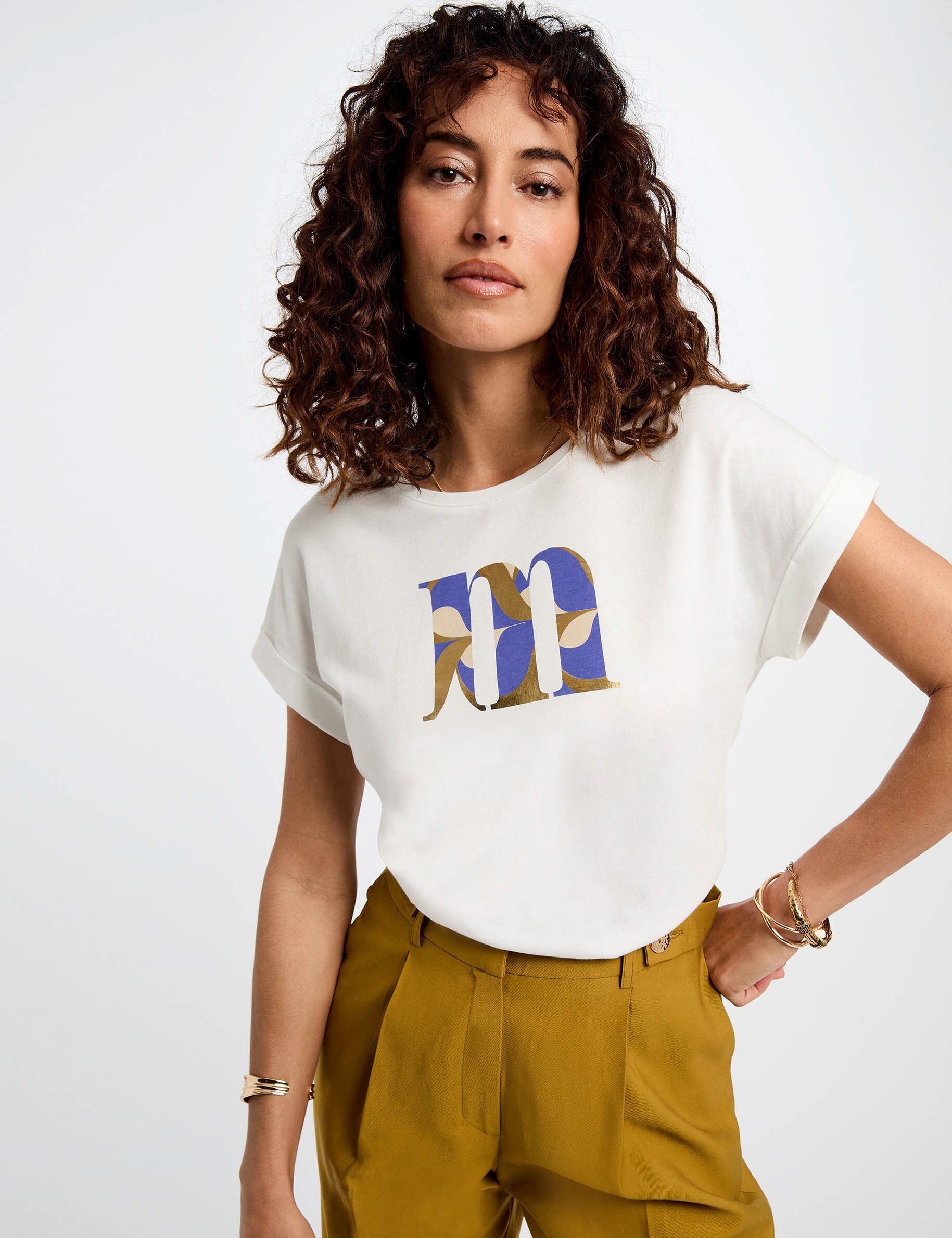 T-shirt à inscription blanc femme - Morgan - Modalova