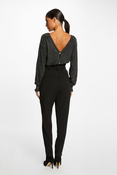 Pull manches longues avec boutons gris moyen femme