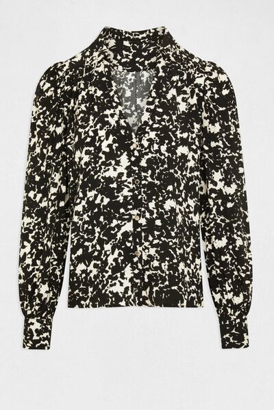 Chemise manches longues imprimé abstrait multico femme