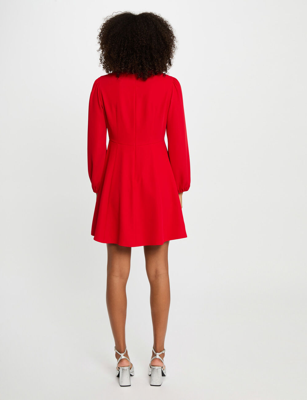 Robe courte trapèze rouge femme