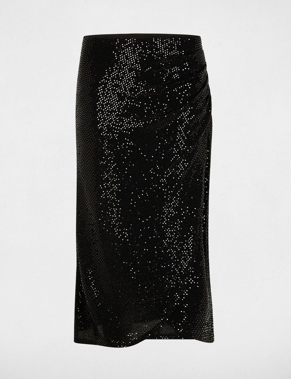 Jupe portefeuille ajust&eacute;e noir femme