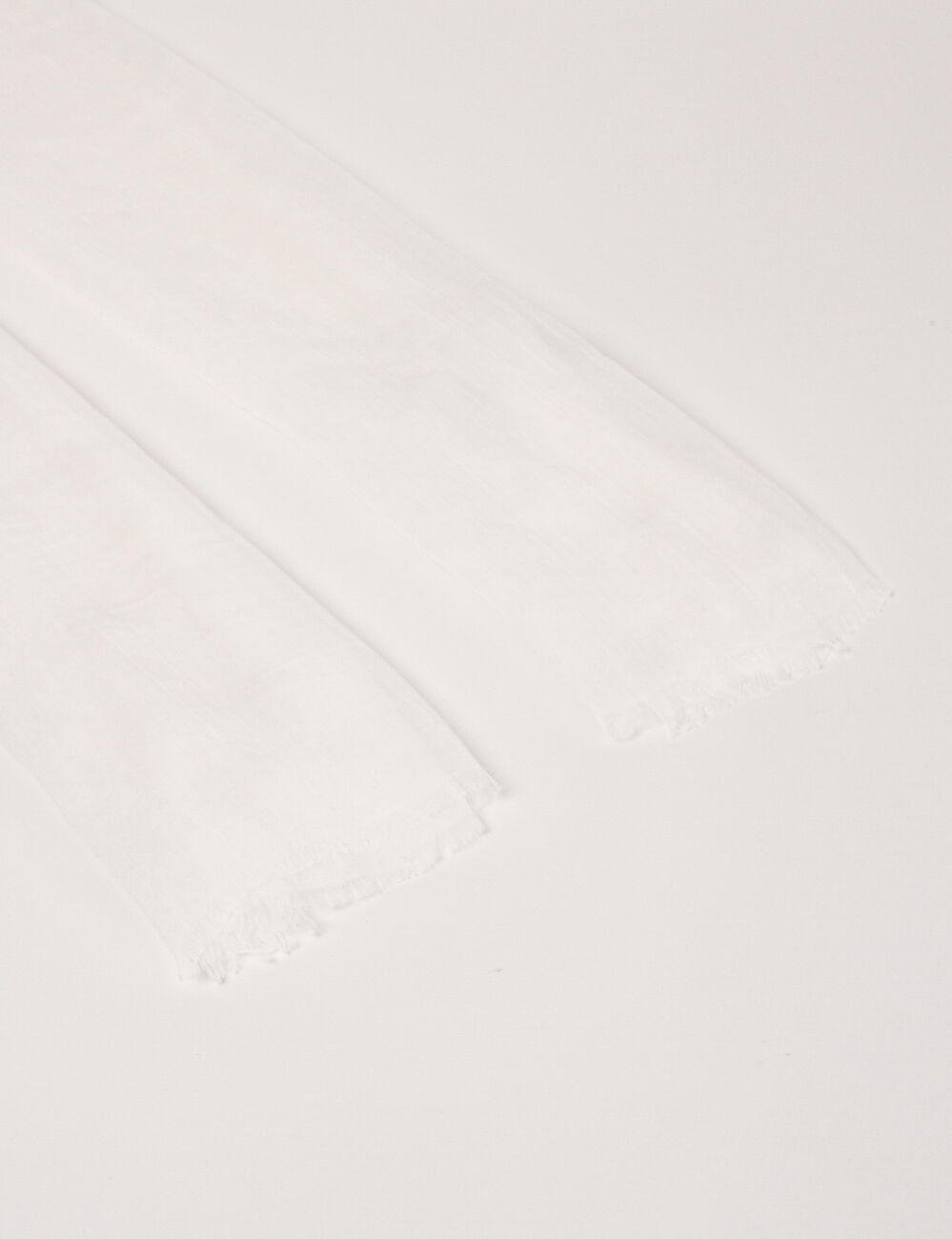 Foulard &agrave; franges blanc femme
