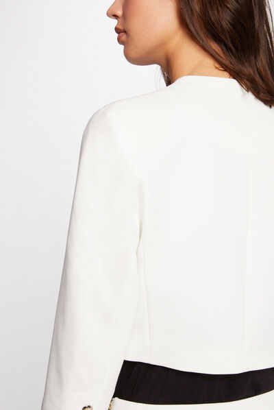 Veste droite manches 3/4 ecru femme