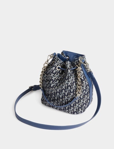 sac seau imprime monogramme denim stone femme Sac seau imprimé monogramme denim stone femme
