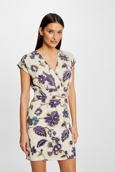 Robe ajustée imprimé floral multico femme
