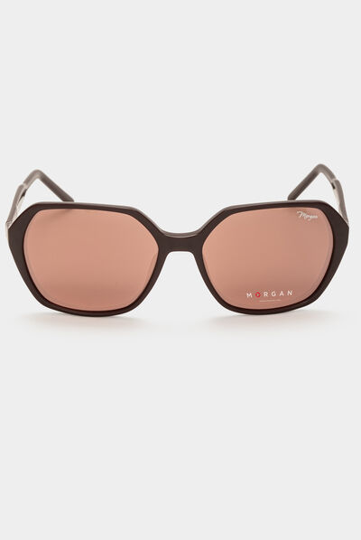 Lunettes de soleil hexagones violet femme