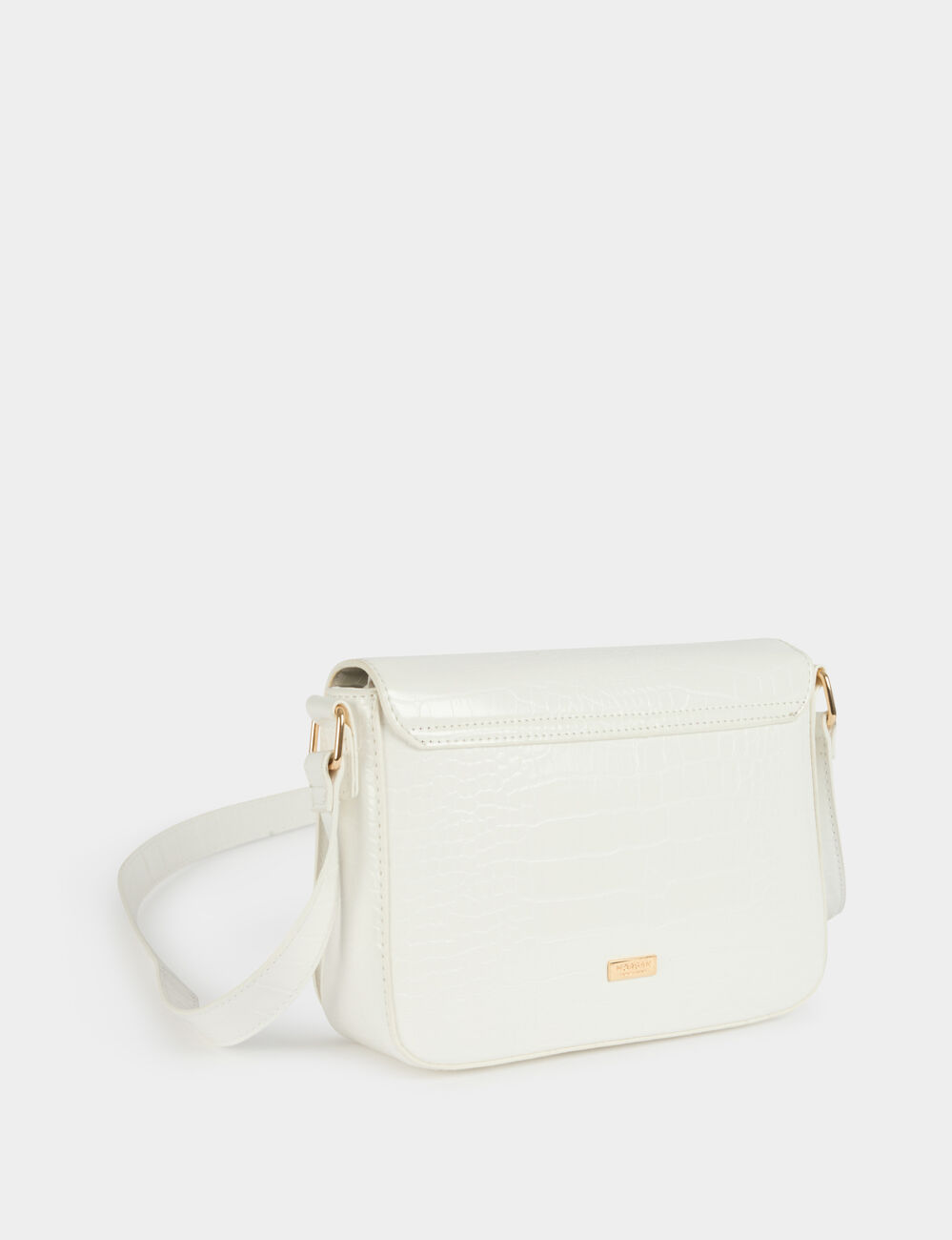 Sac bandouli&egrave;re croco ivoire femme